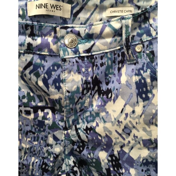 Nine West Chrystie Capri Pants Size 8 Blue Casual Summer Cropped Jeans - Picture 10 of 15